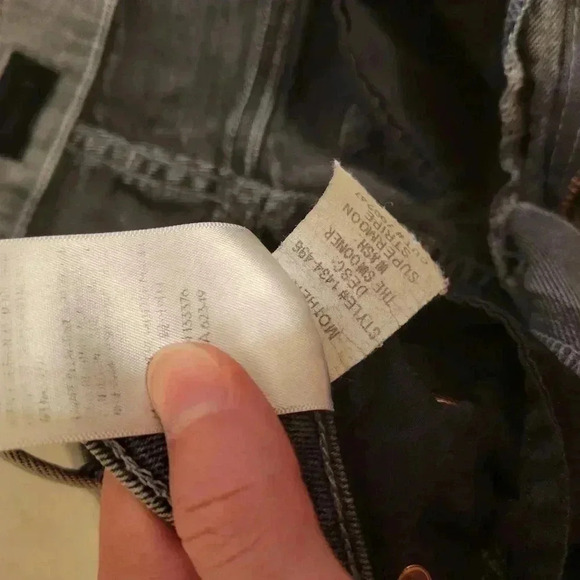 MOTHER Swooner Supermoon Stripe Skinny High Rise Jeans Grey Stretch - Picture 11 of 13